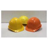 Three Plastic Hardhats K13B