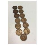 13 Lincoln Wheat Pennies 1930