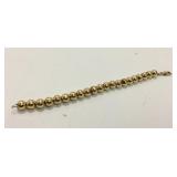7" Gold Vermeil Over Sterling Bead Bracelet KJC