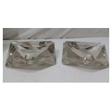 2 Crystal Ashtrays Q12C