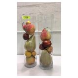 2 Glass Decorative Cylinders M14C