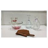 Vintage Chip & Dip & Blenko Vases K14D