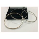 Trio of Sterling Silver Bangles K16G
