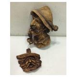 Antique Black Forest Carved Head Figures U15B