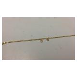 Sterling Bracelet w/Gold Overlay w/2 Charms KJC