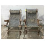 2 Outdoor Wooden Lounge Chairs K13C