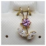 10K Yellow Gold Cubic Zirconia Pendant SJC
