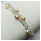 Freshwater Pearl Braclet And Necklace Set SJC