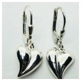 Silver Heart Shaped Earrings SJC