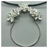 Unique Silver W/ Fashion Chord Pendant SJC