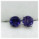 Stunning Silver Amethyst (2in1) Stud Earrings SJC