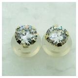 14K Yellow Gold Cubic Zirconia Stud Earrings SJC