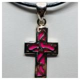 Silver Cross Shaped Pendant Necklace SJC