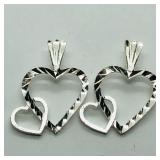 Silver Heart Shaped Pendants SJC