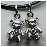 Silver Teddy Bear Shaped Pendants SJC