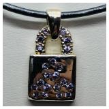 Silver Cubic Zirconia Bag Shaped Pendant SJC