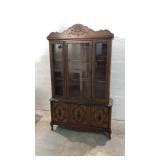 Wooden Display Cabinet w/ Glass Door Q6A