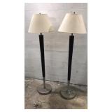 2 Matching Dark Wood Floor Lamps W11A