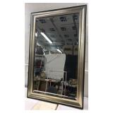Black & Silver Framed Beveled Mirror W15E