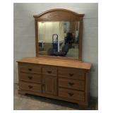 Large Dresser w/ Attached Mirror T8A
