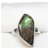 Sterling Silver Canadian Ammolite Ring SJC