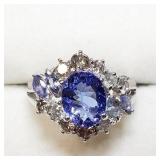 14K White Gold Tanzanite/Diamond Ring SJC