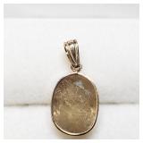 14K Yellow Gold Oval Cut Zultanite Pendant SJC