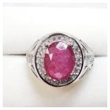 Sterling Silver Enhanced Ruby Ring SJC