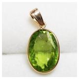 14K Yellow Gold Peridot Pendant SJC