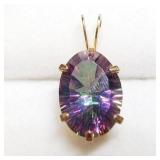 14K Yellow Gold Rainbow Topaz Pendant SJC