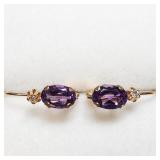 10K Yellow Gold Amethyst Diamond Earrings SJC 10K Yellow Gold Amethyst Diamond Earrings SJC