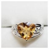 Sterling Silver Geniune Citrine Ring SJC