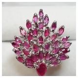 Unique Sterling Silver Ruby Fashion Ring SJC Unique Sterling Silver Ruby Fashion Ring SJC