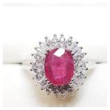 Gorgeous Sterling Silver Enhanced Ruby Ring Gorgeous Sterling Silver Enhanced Ruby Ring