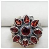 Sterling Silver Garnet Fashion Ring SJC