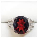 Sterling Silver Garnet Ring SJC Sterling Silver Garnet Ring SJC