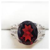 Sterling Silver Garnet Ring SJC