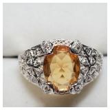 Sterling Silver Genuine Citrine Ring SJC