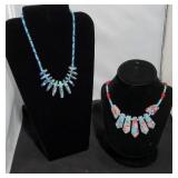 Turquoise Blue Pink & Sea Blue Necklaces SJC Turquoise Blue Pink & Sea Blue Necklaces SJC