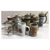 12 Vintage Collectible Steins Q7B 12 Vintage Collectible Steins Q7B