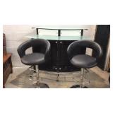 Glass top Bar w 2 Stools K11A Glass top Bar w 2 Stools K11A