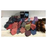 Silk Ties, Fox Stole, Fur Earmuffs M Silk Ties, Fox Stole, Fur Earmuffs M