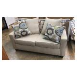 Beige Upholstered Loveseat Sofa Y16A