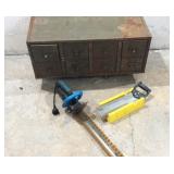 Hardware Chest, Electric Hedge Trimmer & Saw K8B