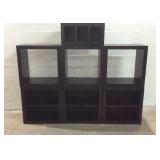 Multiple Black Stacking Wood Cubes &Selves M8A Multiple Black Stacking Wood Cubes &Selves M8A