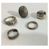 Sterling Silver Rings and 14k White Gold Ring MJC Sterling Silver Rings and 14k White Gold Ring MJC
