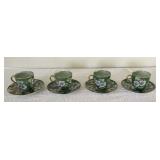 Richard Ginori Floral Demitasse Cups/Saucers U16H Richard Ginori Floral Demitasse Cups/Saucers U16H