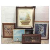 5 Framed Prints of Animals M15F