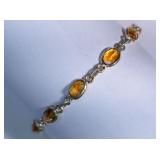 Sterling Silver Oval Cut Citrine Bracelet SJC