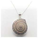Sterling Silver Natural Snail Shell Pendant SJC